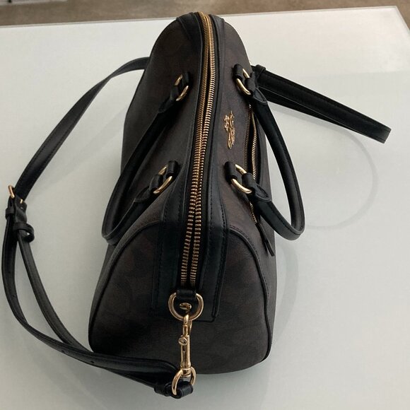 Coach Rowan Satchel Bag in Signature Canvas with Crossbody Strap - Picture 7 of 8